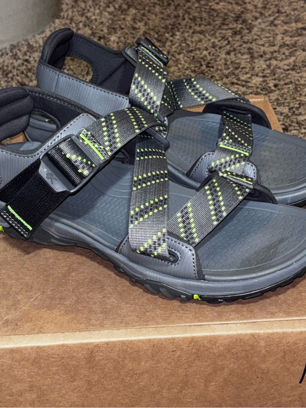 KURU CURRENT Waterproof Hiking Sandals Men Size 12 M Slate Gray Green